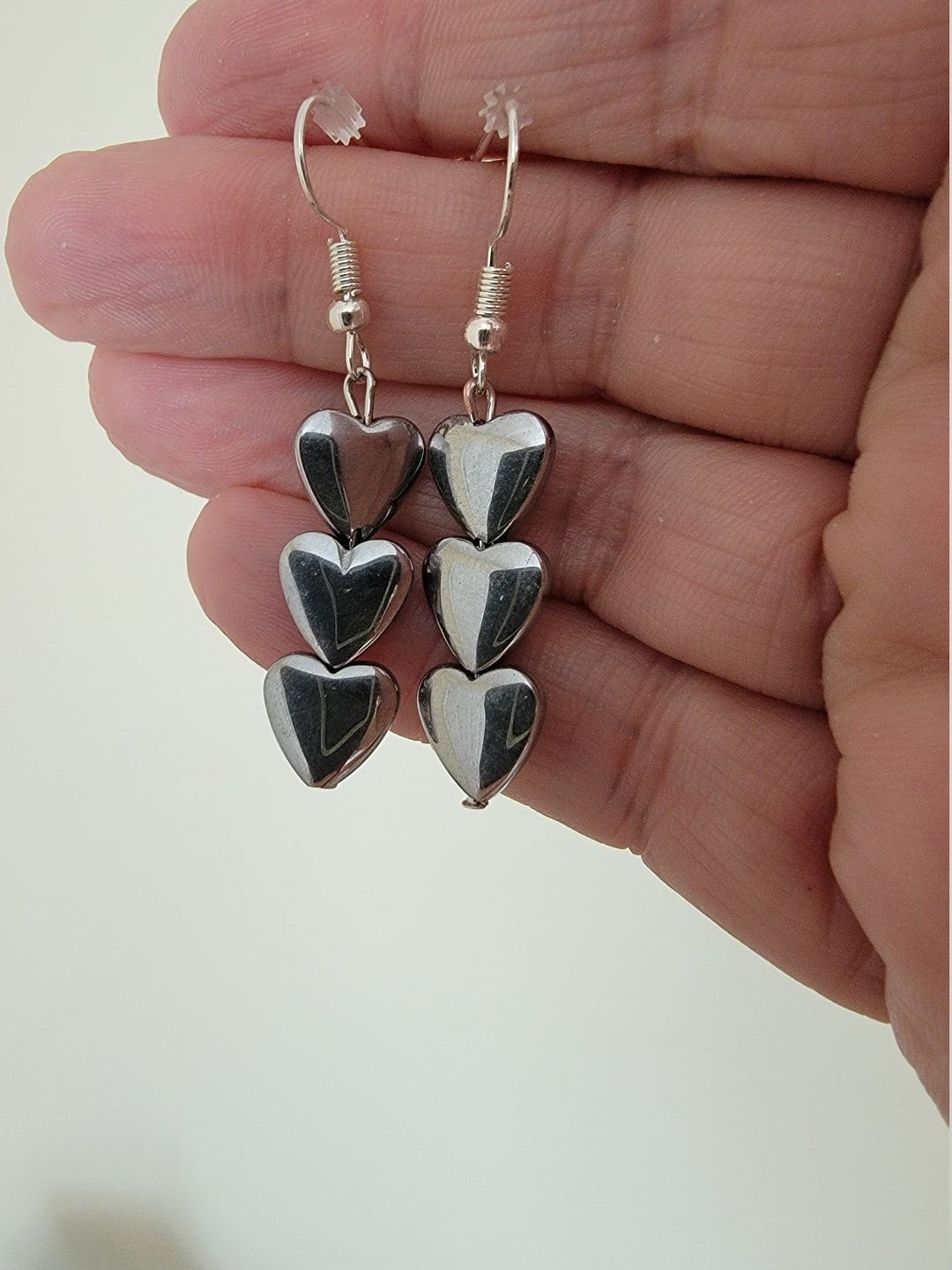 Triple Heart Earrings - Etsy