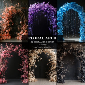 Floral Arch Digital Backdrop Maternity Flower Overlay Photoshop Background Overlays Digital Studio Backdrop