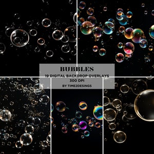 Realistic Soap Bubbles Overlay for Photoshop Bubble Overlays Background Digital Studio Backdrop