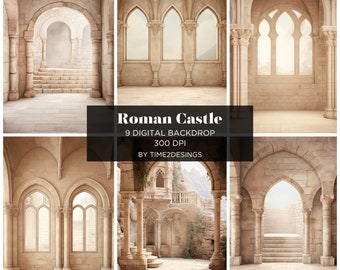 Minimale bogen digitale achtergrond Romeins kasteel achtergrond moederschap achtergrond overlays Studio achtergrond overlays Fine Art texturen