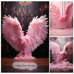 Pink Angel Wings Digital Backdrops prop Digital Backgrounds Maternity Backdrop Overlays Studio Backdrops Photoshop Fine Art Textures