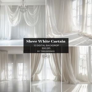 White Dreamy Sheer Curtain Backgrounds Maternity Backdrop Overlays Studio Backdrop Photoshop Overlays
