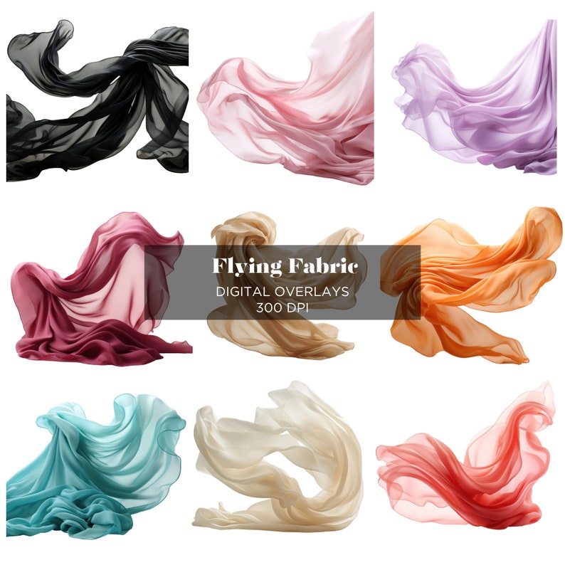 Flying Fabric Digital Overlays Maternity Backdrop Overlays Studio Overlays Fine Art Textures Photoshop Overlays image 1