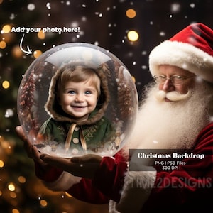 Christmas Santa Digital Backdrop Christmas Digital Background Photography Christmas Digital Overlay Christmasphoto Template