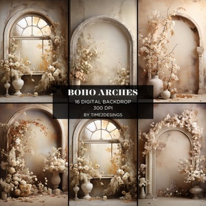 Boho Arch Digital Backdrops Maternity Backdrop Overlays Studio Backdrop Overlays Fine Art Textures Photoshop Overlays