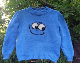 Pullover mit lustigem Gesicht – Pullover für Kinder mit lachendem Gesicht – warmer Winterpullover – lustiger Pullover für Kleinkinder – Winter-Outfit für Kleinkinder