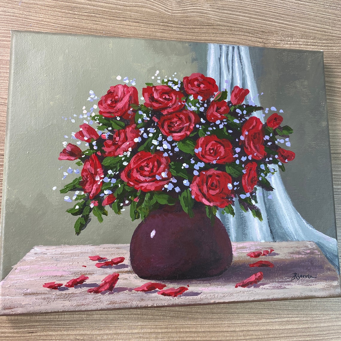 Acrylic Painting Bouquet of Roses Original Painting Etsy