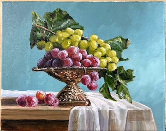 Acrylic Painting Grapes Still Life