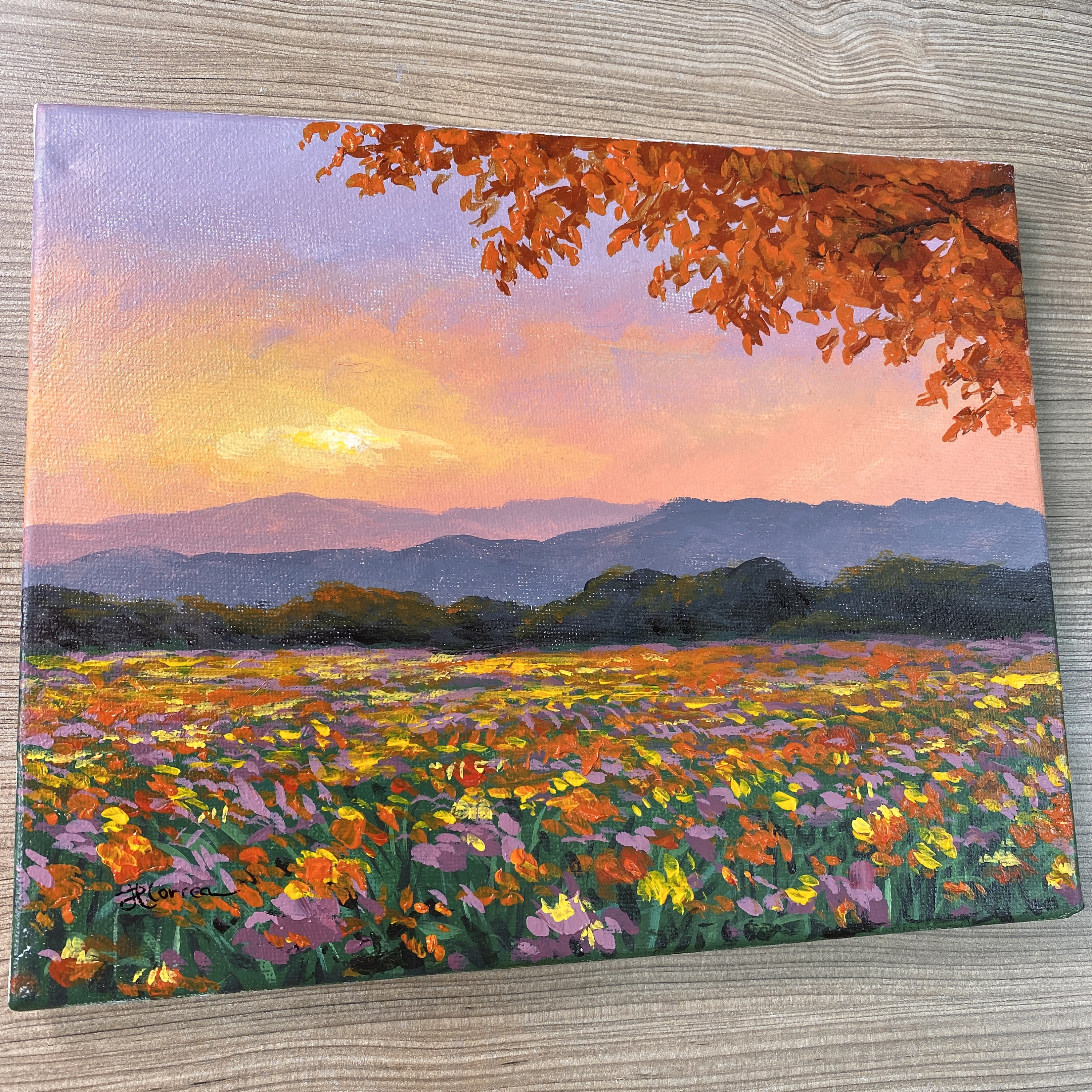 絵画 お花畑 風景画 アクリル画 原画 アクリル画 花畑の風景（原画） - Etsy 日本