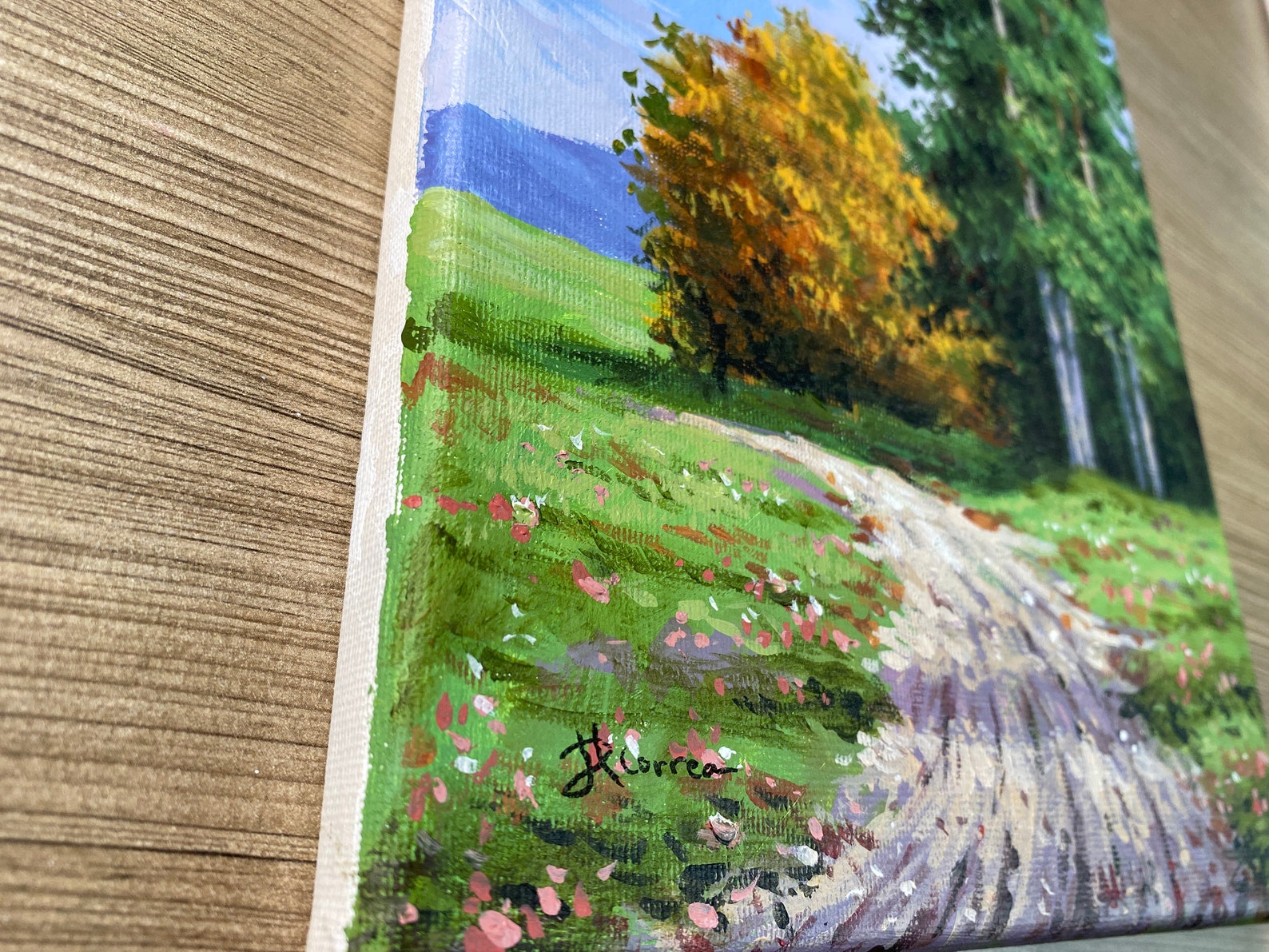 Acrylic Painting Dirt Path Trees original Painting Etsy