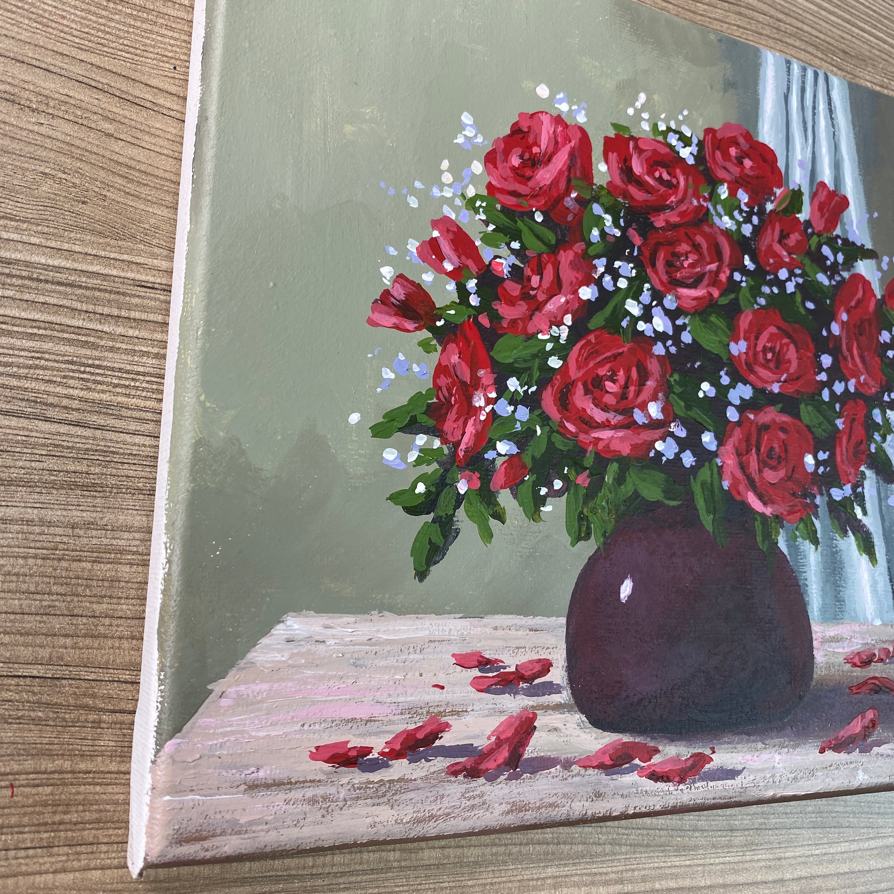 Acrylic Painting Bouquet of Roses Original Painting Etsy