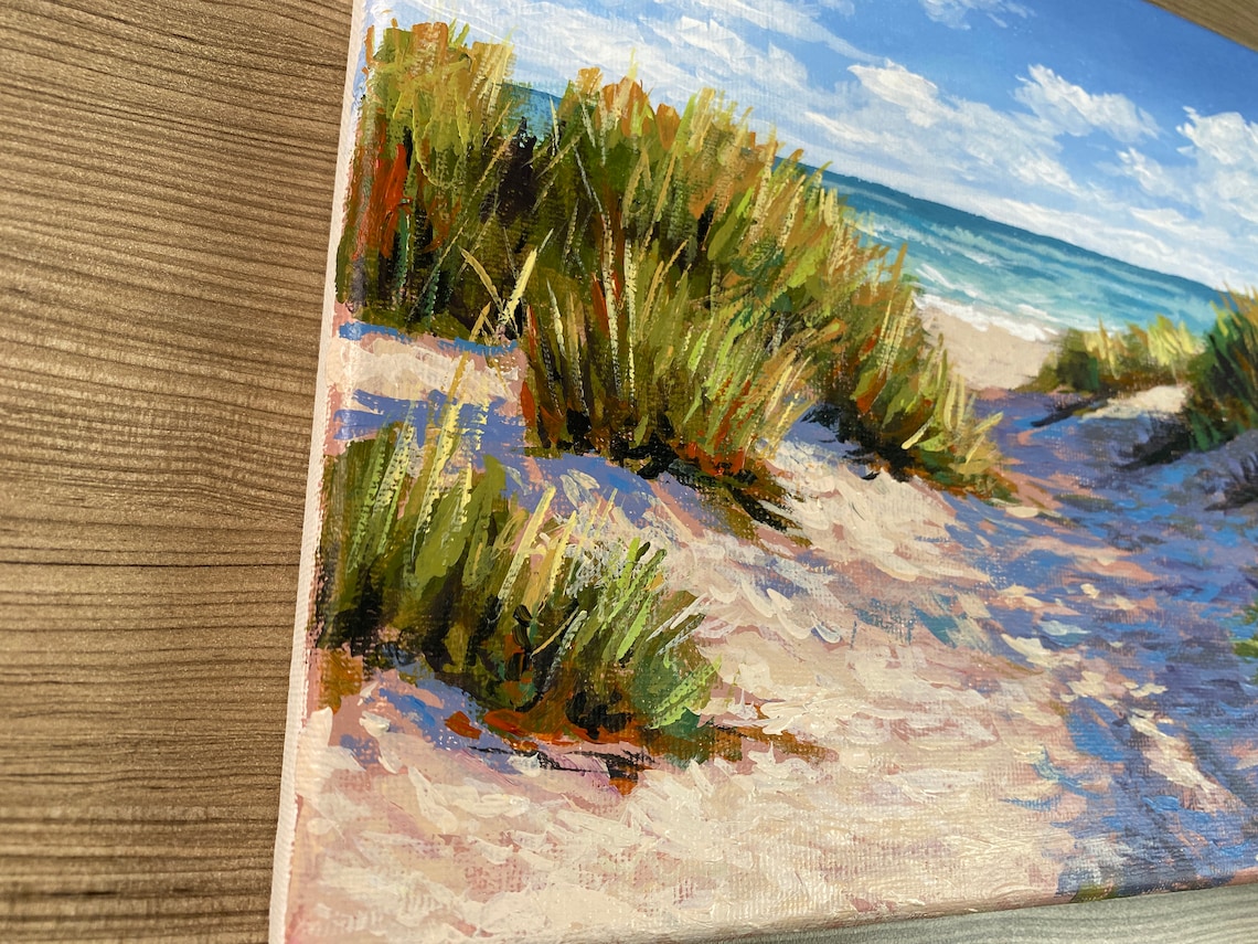Acrylic Painting Beach Sand Dunes original Painting Etsy