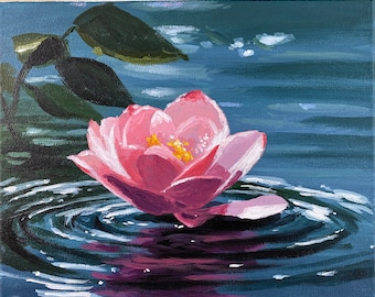 Acrylic Painting Water Lily