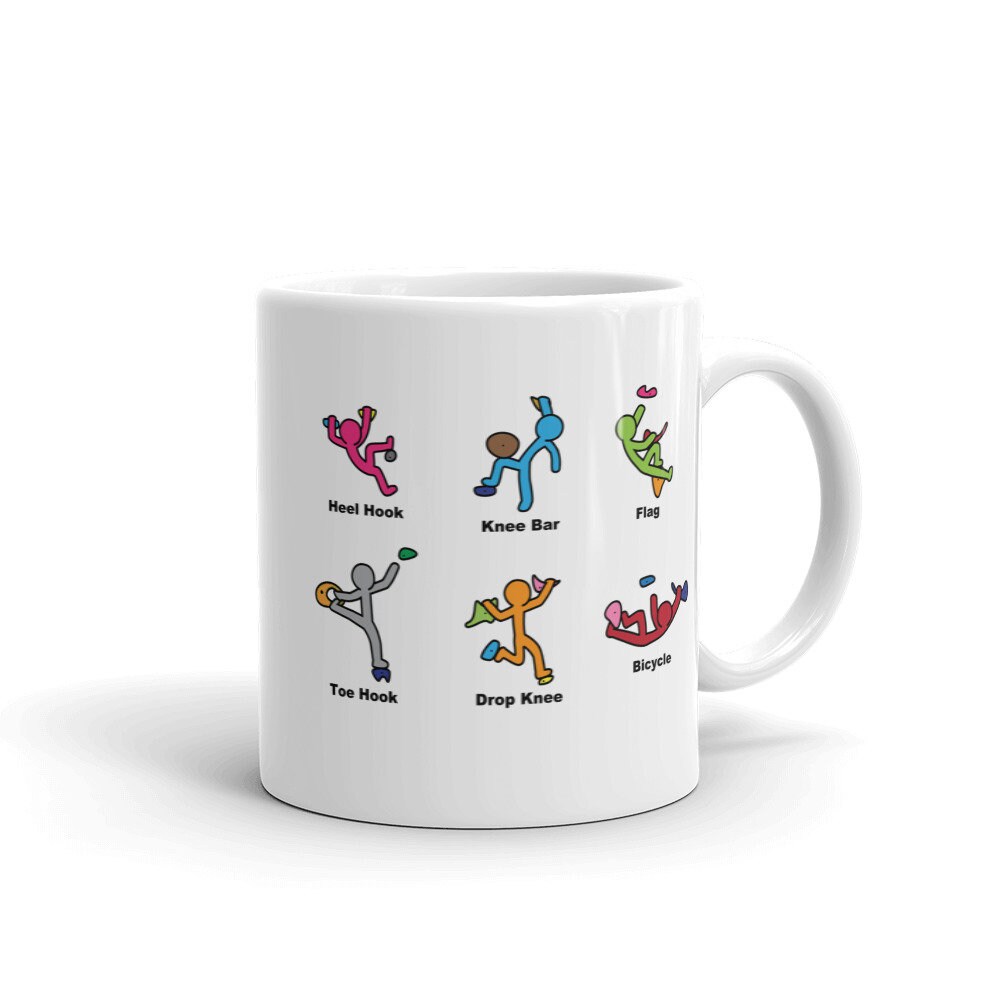 Rock Climbing Mug Climbing Moves Bouldering Moves Gift Mug Etsy
