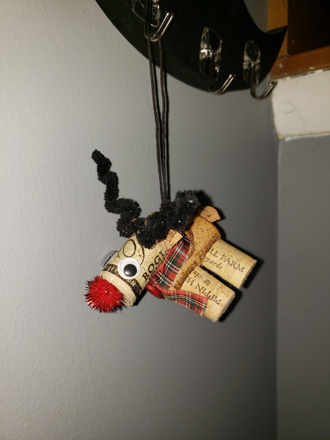 Reindeer Wine Cork Ornament Etsy