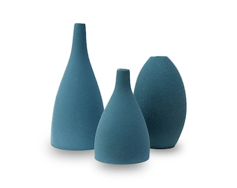Home Breezes Ceramic Vase set of 3 -Decorative Boho colorful  Small Vase for Flower - Modern Farmhouse Rustic décor for living room &Kitchen