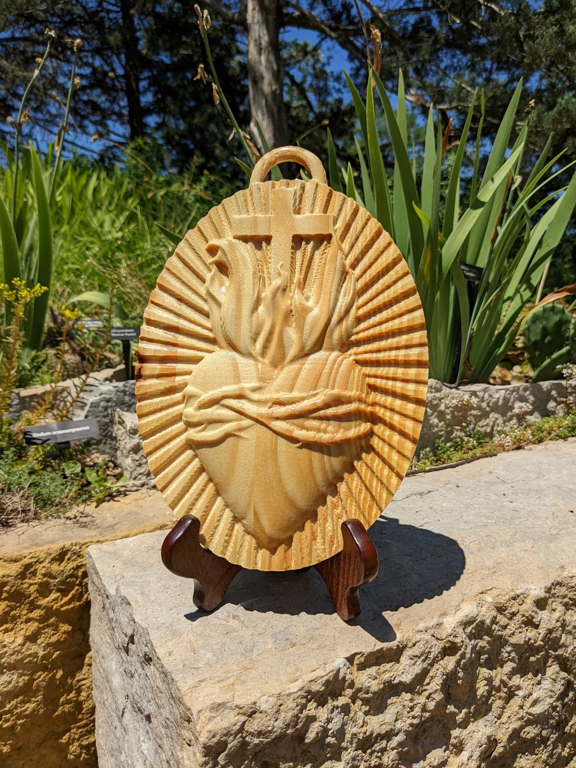 Sacred Heart Wood Carving Etsy
