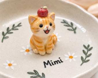 Personalized pet jewelry tray / Customized cat and dog ring plate / Handmade ceramic dog portrait tray / Pet lover's commemorative gift