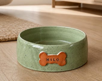 Gepersonaliseerde keramische voerbak voor huisdieren, naamgravure, benodigdheden voor honden en katten