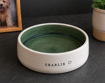 Personalized Ceramic Pet Bowl, Custom Dog Bowl With Name, Pet Lover Gift