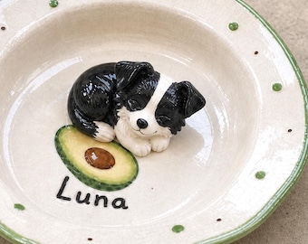 Customized pet charm memorial jewelry tray, personalized dog ring dish, gift for pet lovers
