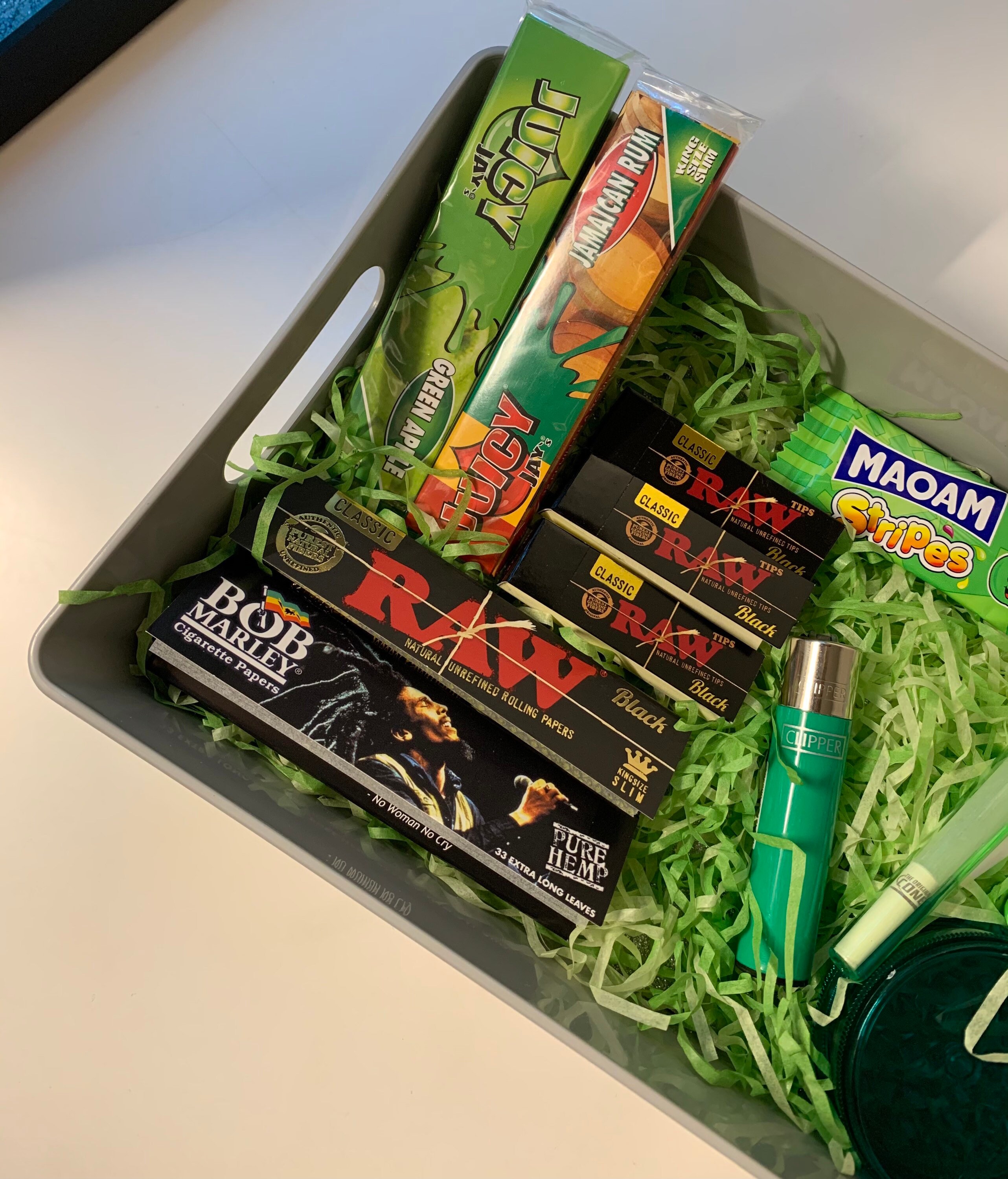 Green Weed Smoking Gift Box Rolling Gift Rolling Tray Etsy