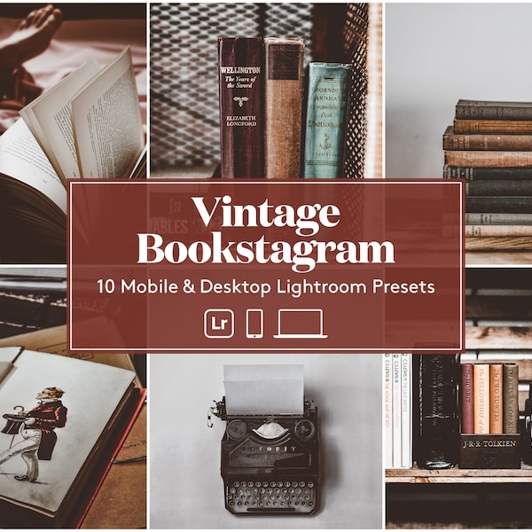 10 Mobile Lightroom Presets, Vintage Bookstagram Preset, Cozy Bookish Filter, Instagram Blogger Presets, Bookish Presets, Bookstagram Filter