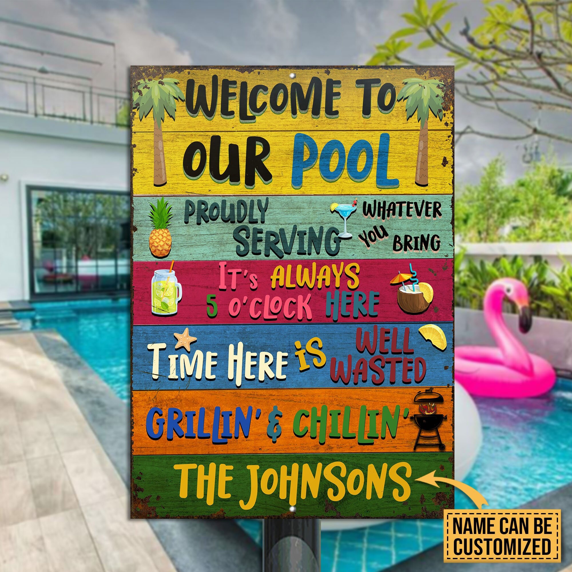 BUY 1 GET 1 Personalized Pool Metal Sign Pool Sign Sign For Etsy