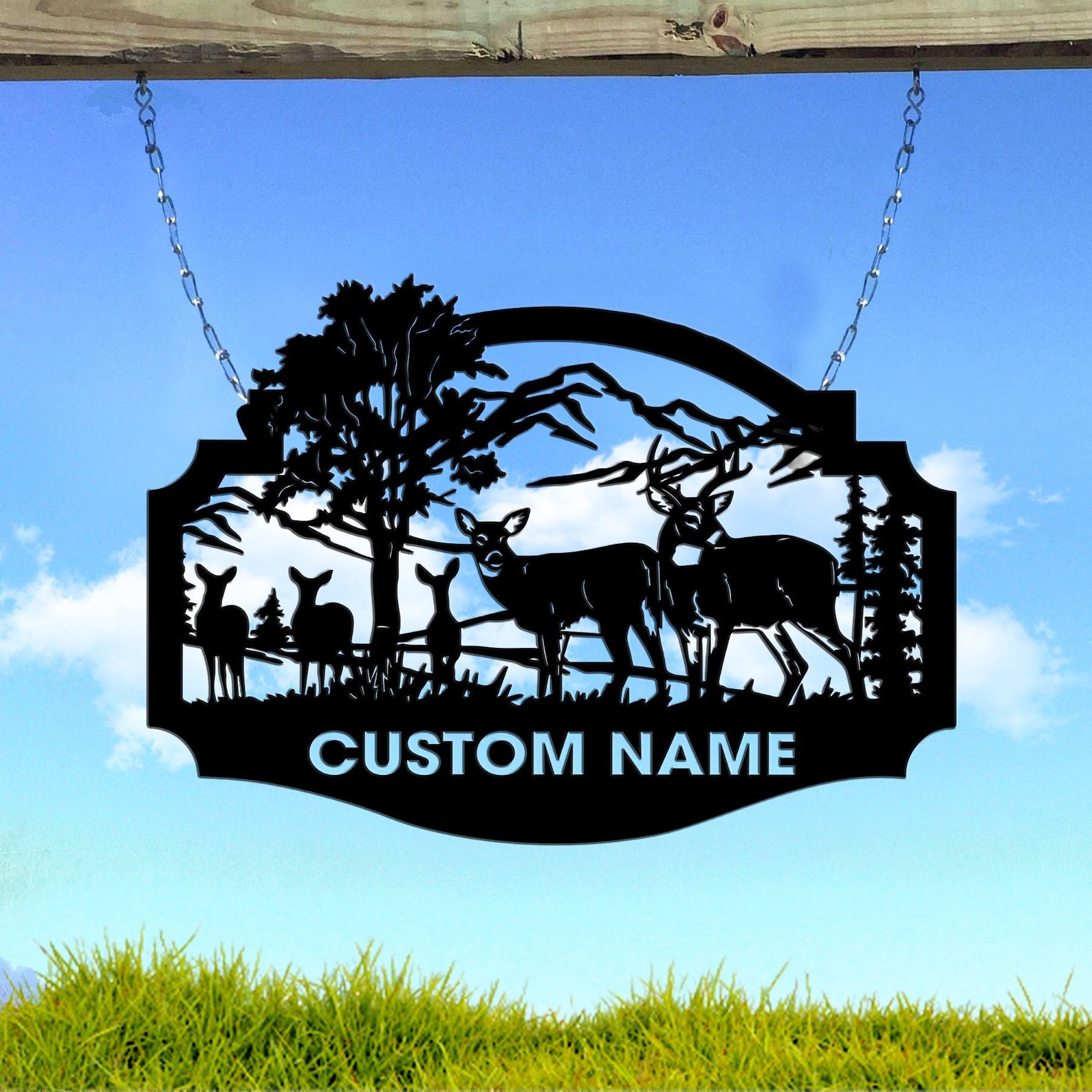 Deer Hunting Custom Metal Sign Whitetails Name Metal Wall Etsy