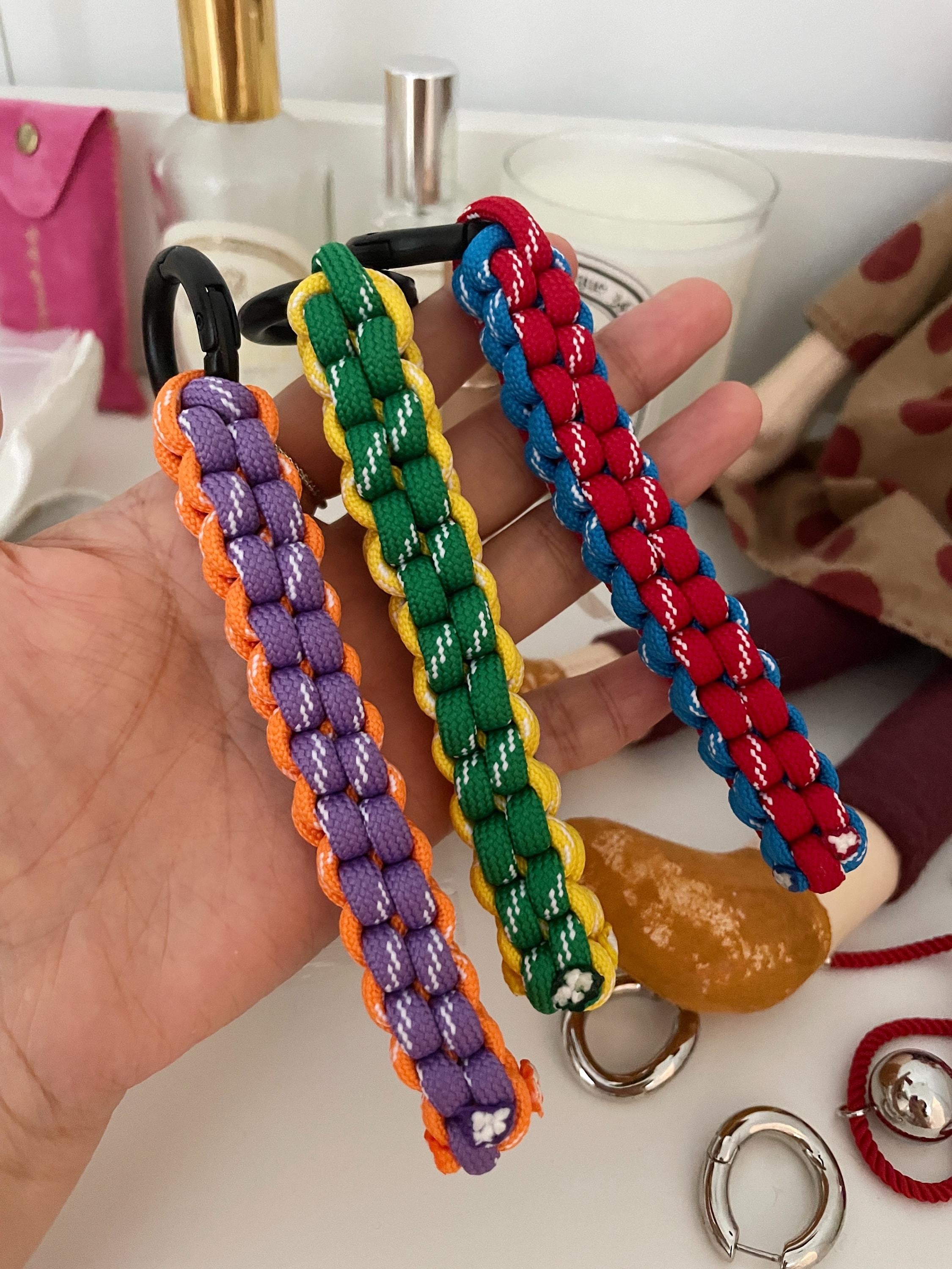Paracord Multi Color Keychain / Bag Charm With Zip Tie - Etsy