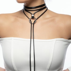 BLACK MODERN NECKLACE Adjustable and Avant Garde