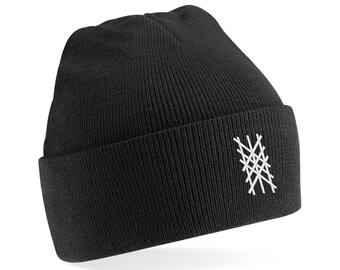 Beanie | Wurd Motiv | Kappe bestickt Wyrd Netz | individuell bestickte Mütze | Fans Nerd Geschenk |