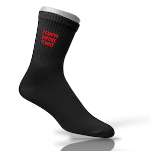 REMOVE BEFORE FLIGHT Crew-Socks | Rfb-Sport-Socken | Piloten-Geburtstagsgeschenk | Socken personalisiert | Flieger-Socken