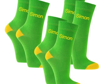 3 Paar Kindersocken mit Name bestickt bunte Socken besticken für Kinder personalisert als Geschenk