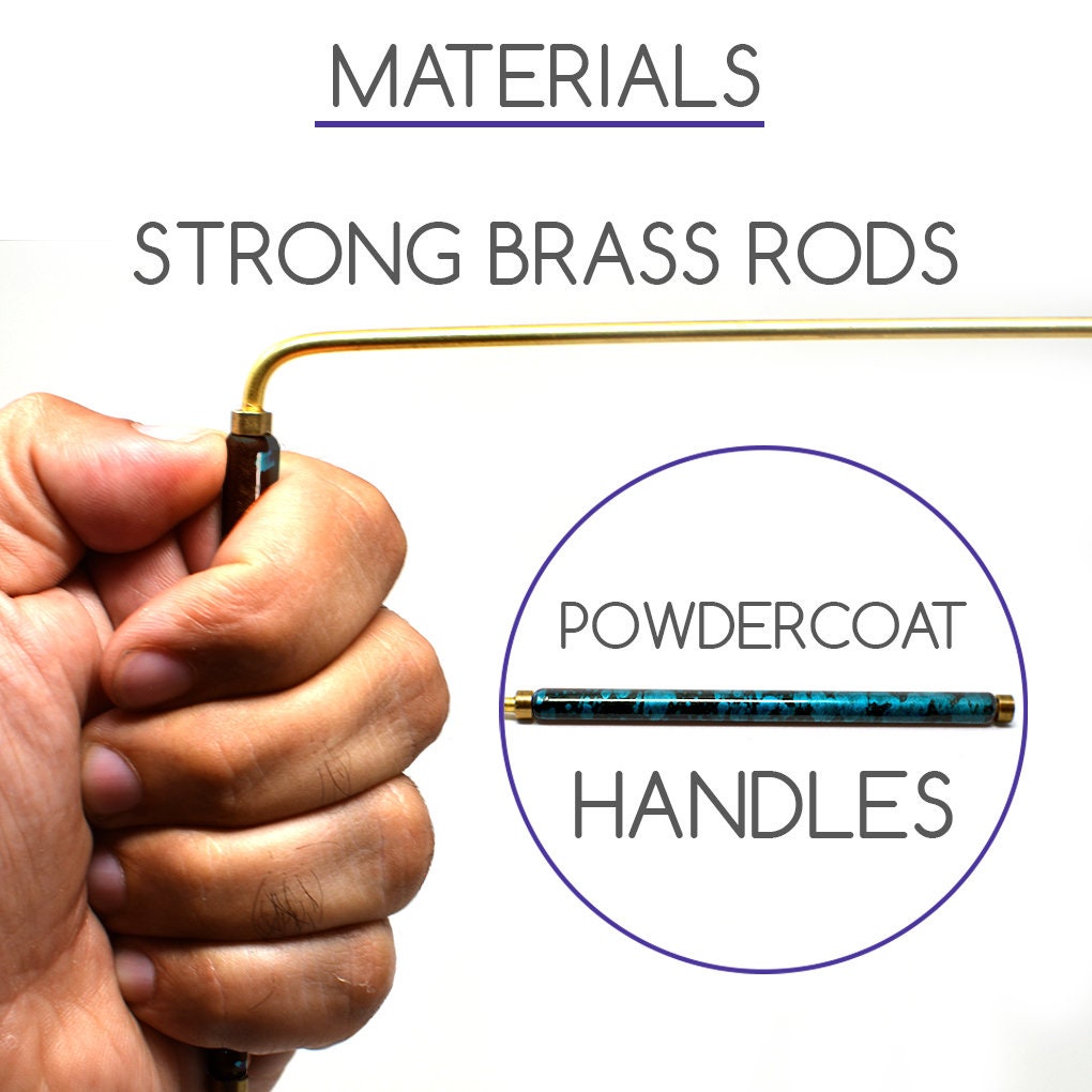 Blue Powder Coated Brass Dowsing Rods for Tracing Spiritual Energy Chi ...