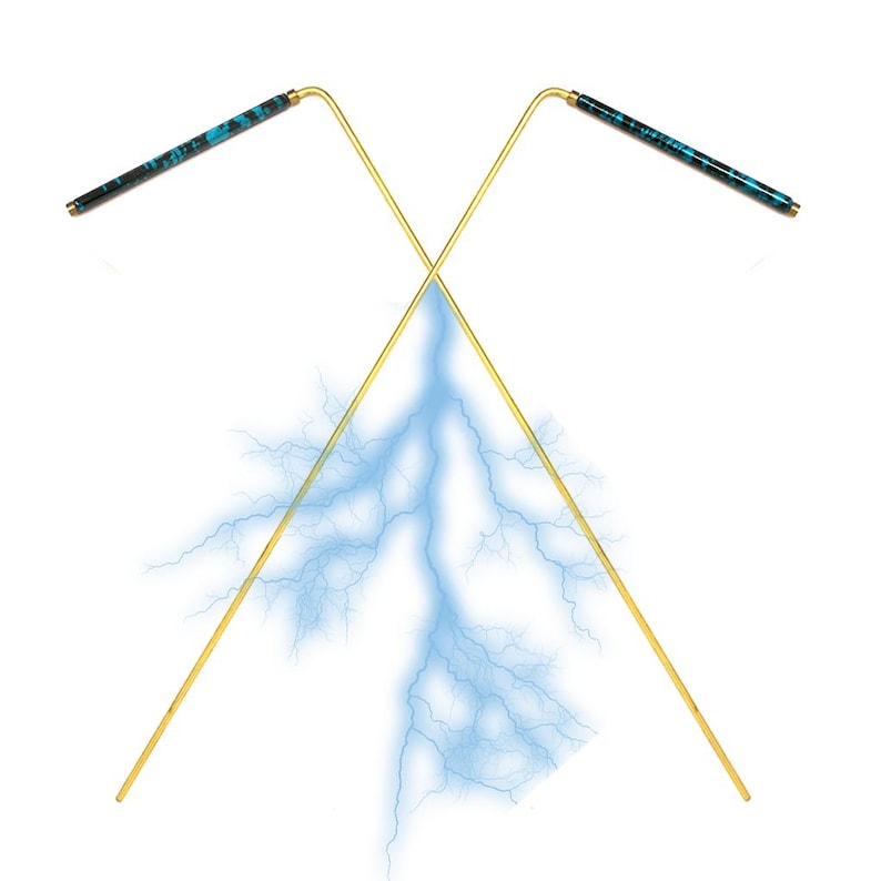 Blue Powder Coated Brass Dowsing Rods for Tracing Spiritual Energy Chi ...