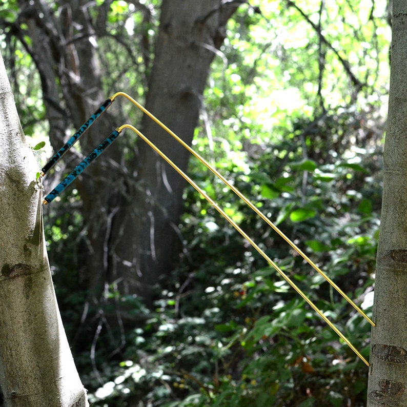 Blue Powder Coated Brass Dowsing Rods for Tracing Spiritual Energy Chi ...