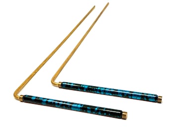 Copper Dowsing Rod - 99.9% Pure Copper - Water Divining Witching, Energy Healing, Paranormal, Ghost Hunting, Gold, Yes No Questions. Instructions And Bonus Pendulum - 5x13 Inch Divining Rods