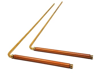 Solid Copper and Brass Dowsing Rods for Tracing Spritual Energy Chi, Ghost Hunting, Water Divining, Finding Gold or Answering Questions