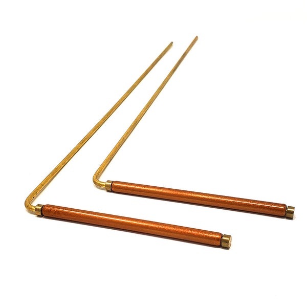 Solid Copper and Brass Dowsing Rods for Tracing Spritual Energy Chi, Ghost Hunting, Water Divining, Finding Gold or Answering Questions