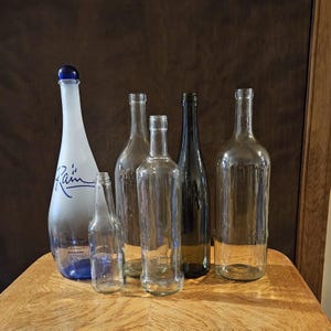 Wine Bottle | Clear Wine Bottle | Ornate Wine Bottle | Unique Bottles | Brown Wine Bottle | Unique Wine Bottles | Craft Blanks