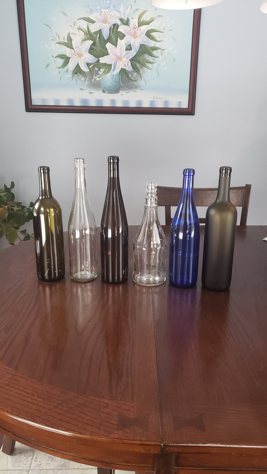 Wine Bottles Clear Wine Bottles Blue Wine Bottles Unique Etsy