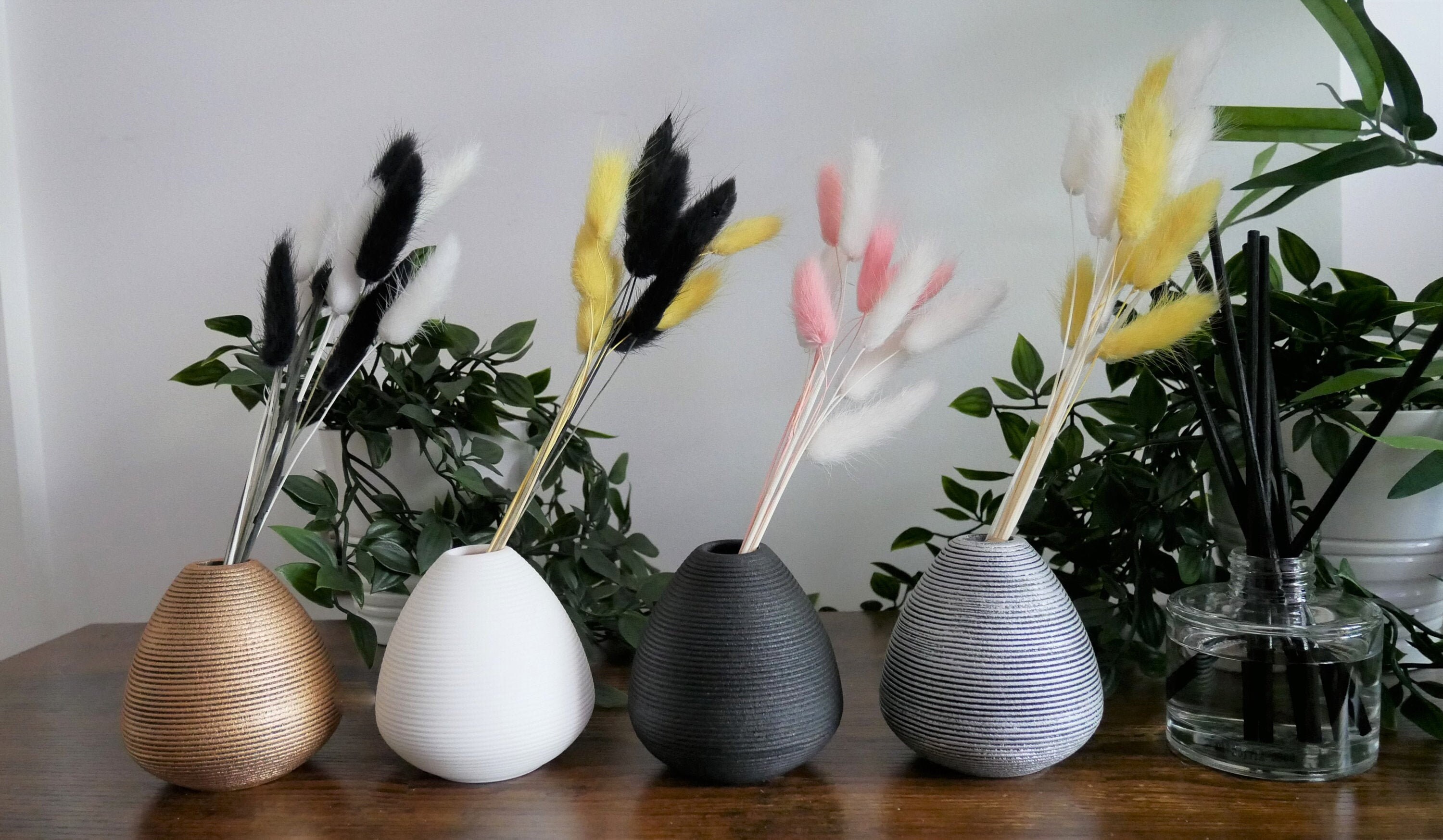 10 Mixed Bunny Tails With Vase Wilderlust Etsy