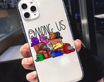 Among Us iPhone Case. Fits iPhone XR, iPhone X, iPhone XS, iPhone 6s, iPhone 12, iPhone 11 Pro Max. Clear iPhone Case.