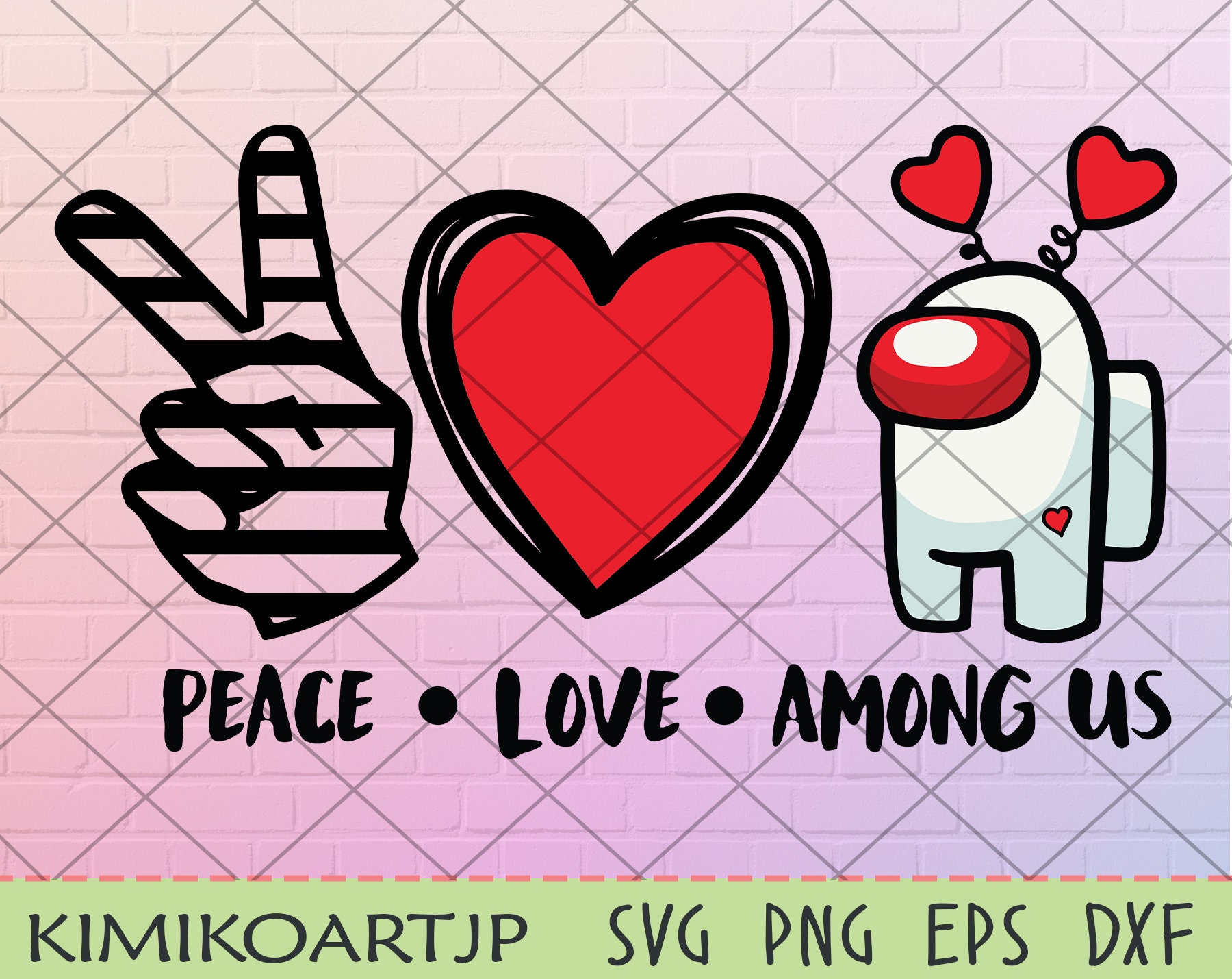 Download Peace Love Among Us Svg Peace Love SVG Among Us SVG | Etsy