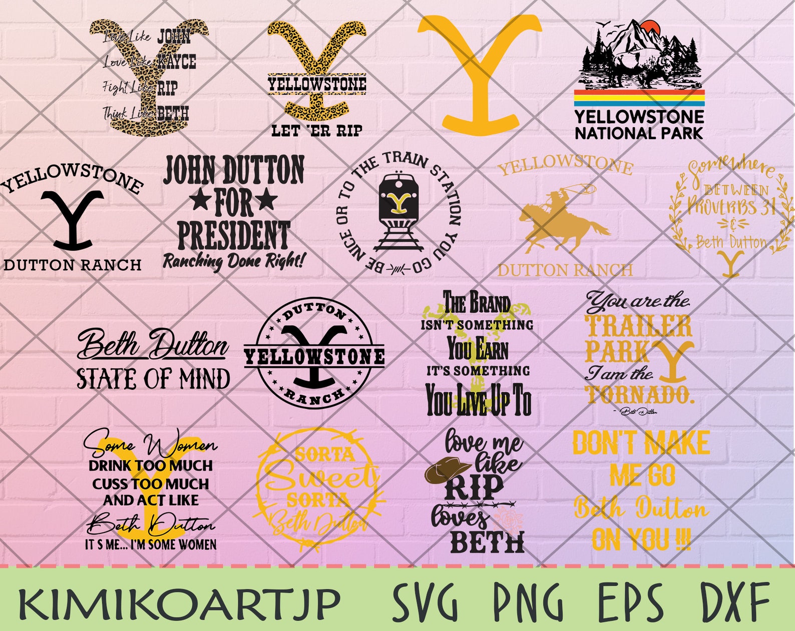 Download Yellowstone Bundle Yellowstone SVG Yellowstone Bundle Svg | Etsy