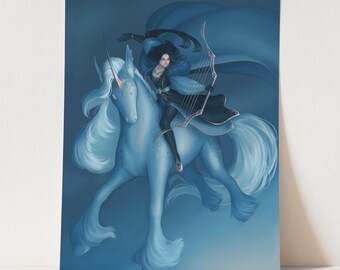 Snow Rider Fantasy Wall Art Print