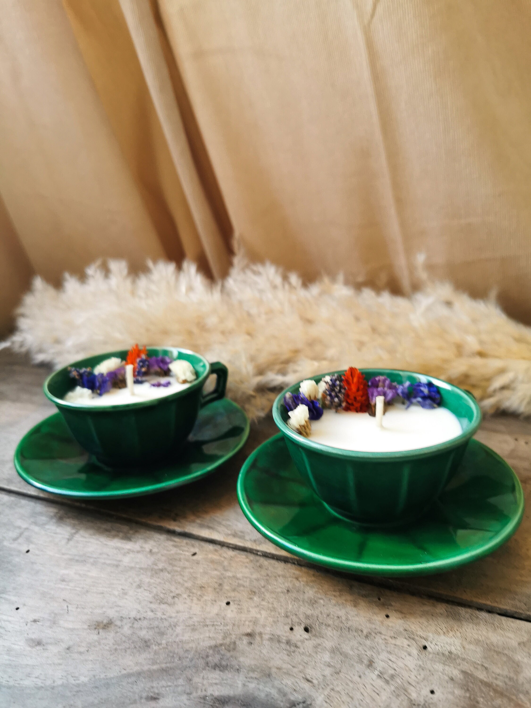 Bougies Tasses Vertes