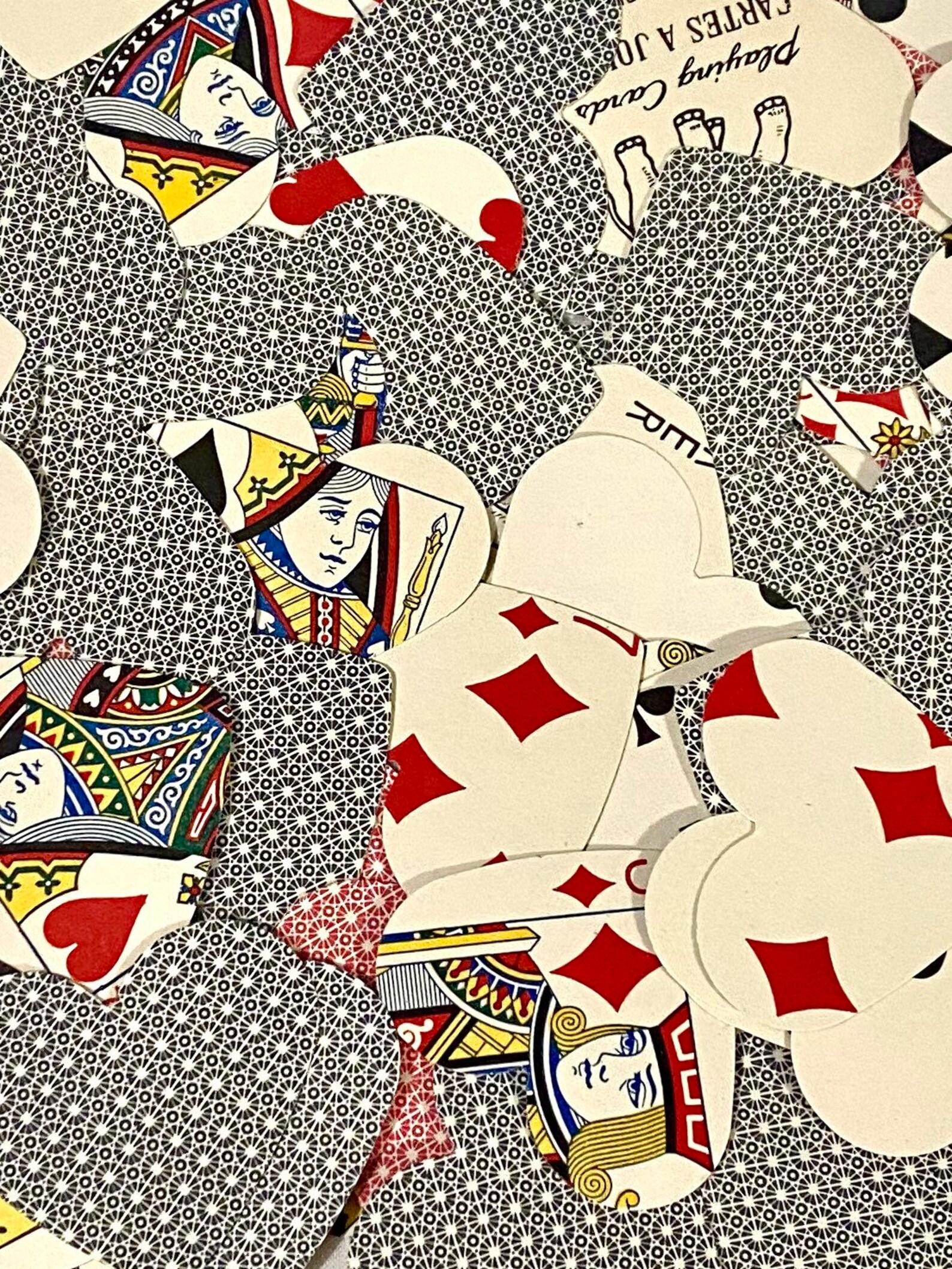 20 Piece Playing Card Heart Cutouts Etsy