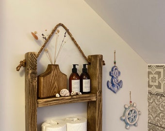 Reclaimed Wood & Organic Jute Rope Shelf